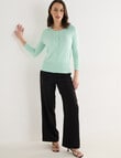 Oliver Black Crew Neck Cardigan, Mint product photo View 03 S