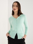 Oliver Black Crew Neck Cardigan, Mint product photo View 05 S