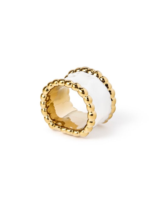 Pampa Bay Salerno Napkin Rings, Set of 4, White & Gold product photo View 02 L