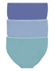 Jockey Woman Everyday Value Hi Cut Brief, 3-Pack, Teal, Blue & Dark Blue product photo View 02 S