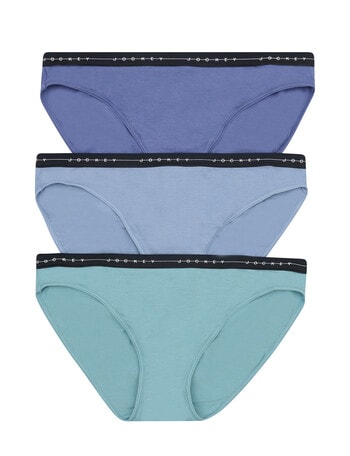 Jockey Woman Everyday Value Bikini Brief, 3-Pack, Teal, Blue & Dark Blue product photo
