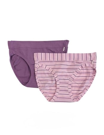 Jockey Woman Comfort Classic Cotton Hi Cut, 2-Pack, Stripe & Lupine product photo
