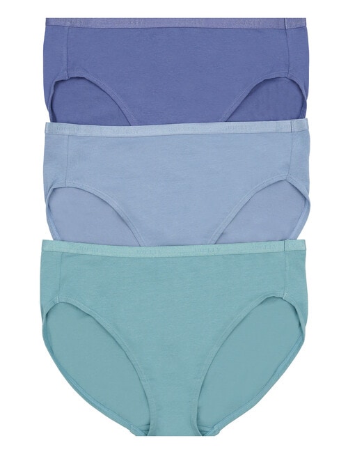Jockey Woman Everyday Value Hi Cut Brief, 3-Pack, Teal, Blue & Dark Blue product photo