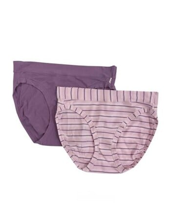Jockey Woman Comfort Classic Cotton Bikini, 2-Pack, Stripe & Lupine product photo