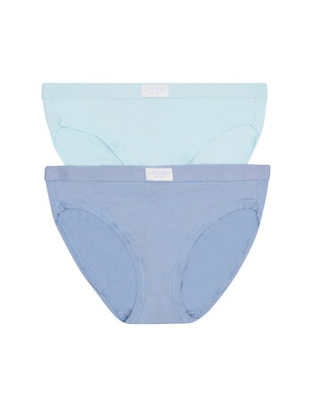 Jockey Woman Comfort Cotton Bamboo Hi Cut Brief, 2-Pack, Monday Muse & Ocean Glass product photo
