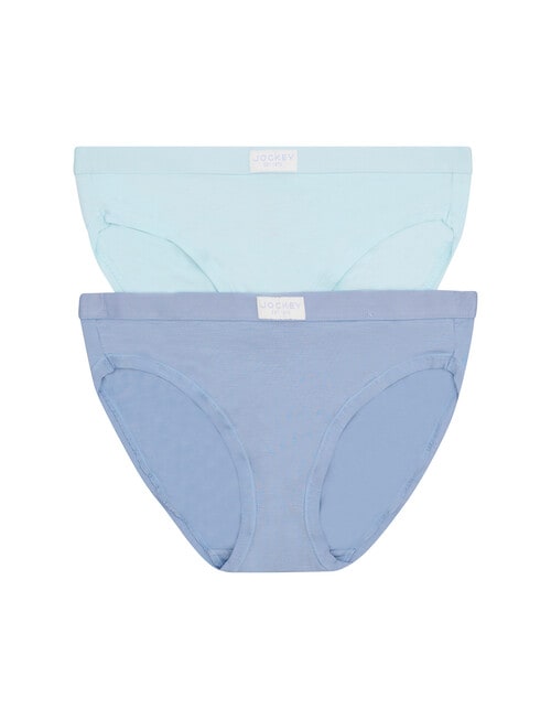 Jockey Woman Comfort Cotton Bamboo Hi Cut Brief, 2-Pack, Monday Muse & Ocean Glass product photo