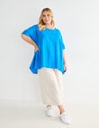 Studio Curve Linen Blend Spliced Tunic, Lumo Blue product photo View 03 S