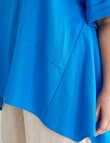 Studio Curve Linen Blend Spliced Tunic, Lumo Blue product photo View 05 S