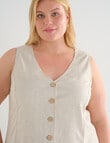 Studio Curve Linen Blend Vest, Sandshell product photo