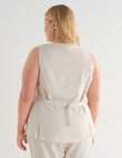 Studio Curve Linen Blend Vest, Sandshell product photo View 02 S