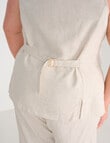 Studio Curve Linen Blend Vest, Sandshell product photo View 06 S