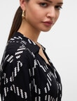 Vero Moda Brina Geo Print Long Sleeve Shirt Dress, Black product photo View 05 S