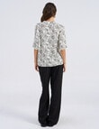 Vero Moda Betsy Doodle Print Notch Neck Top, Cloud Dancer product photo View 02 S
