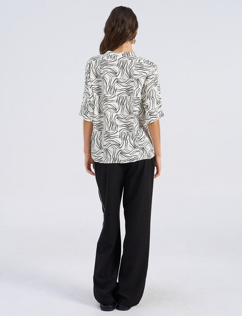 Vero Moda Betsy Doodle Print Notch Neck Top, Cloud Dancer product photo View 02 L