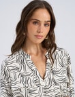 Vero Moda Betsy Doodle Print Notch Neck Top, Cloud Dancer product photo View 03 S