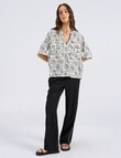 Vero Moda Betsy Doodle Print Notch Neck Top, Cloud Dancer product photo View 04 S