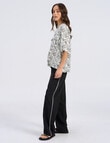 Vero Moda Betsy Doodle Print Notch Neck Top, Cloud Dancer product photo View 05 S