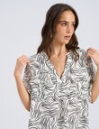 Vero Moda Betsy Doodle Print Notch Neck Top, Cloud Dancer product photo View 06 S