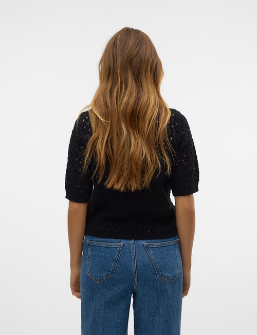 Vero Moda Berry Crochet Cotton Top, Black product photo View 02 L