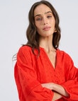 Vero Moda Sofie Embroidered Top, Fiery Red product photo View 03 S