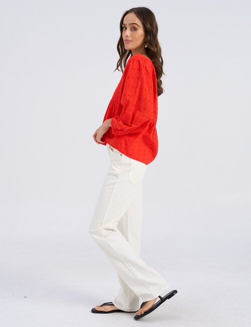 Vero Moda Sofie Embroidered Top, Fiery Red product photo View 04 L