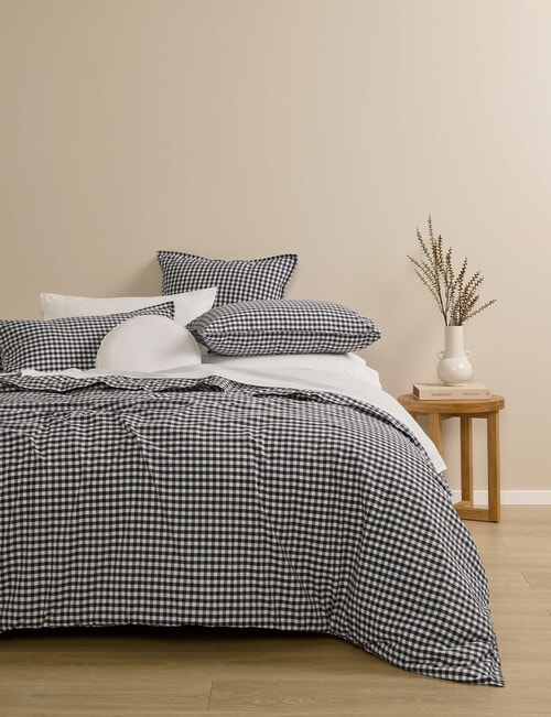 Haven Stone Wash Gingham Duvet Cover Set product photo