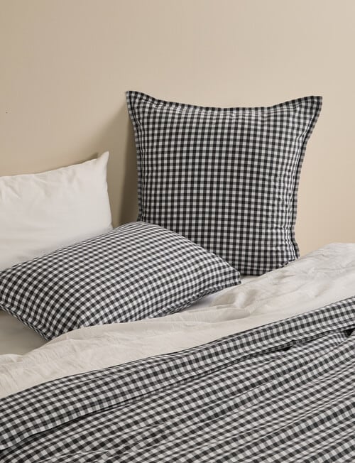 Haven Stone Wash Gingham Duvet Cover Set product photo View 02 L