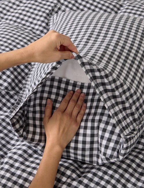 Haven Stone Wash Gingham Duvet Cover Set product photo View 04 L
