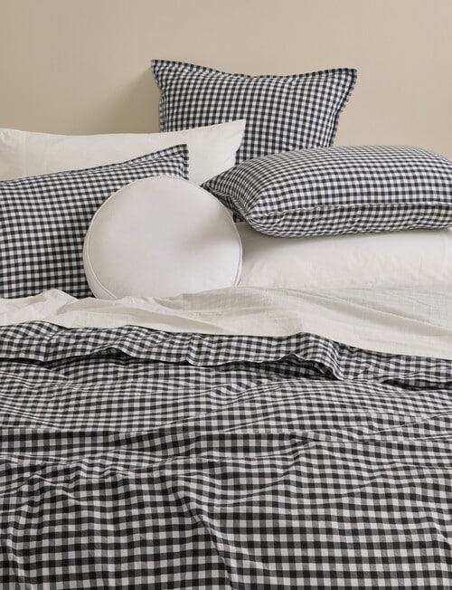 Haven Stone Wash Gingham Duvet Cover Set product photo View 05 L