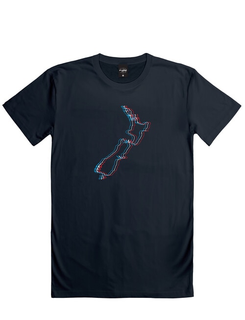 Mr Vintage New Zealanaglyph Tee, Navy product photo