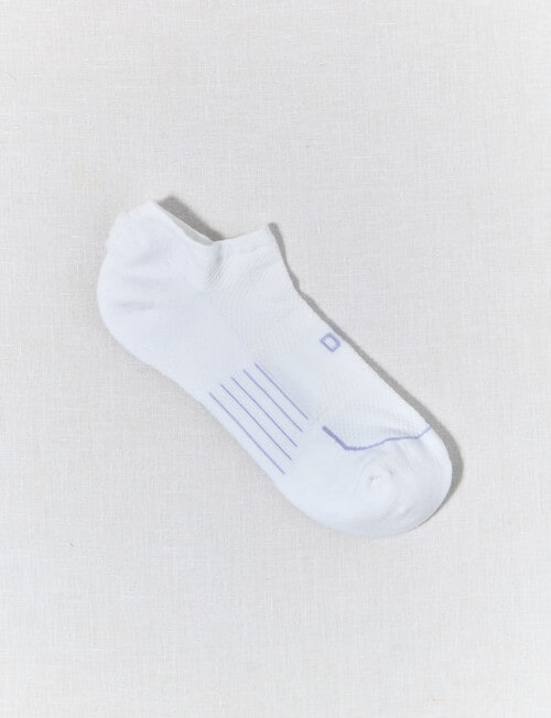 DS Socks Mesh Top Coolmax Liner Sock, White & Purple Heather product photo