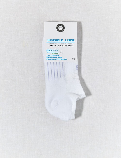 DS Socks Mesh Top Coolmax Liner Sock, White & Purple Heather product photo View 02 L