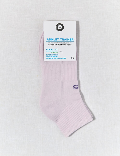 DS Socks Athleisure Quarter Crew Sock, Purple Heather product photo View 02 L