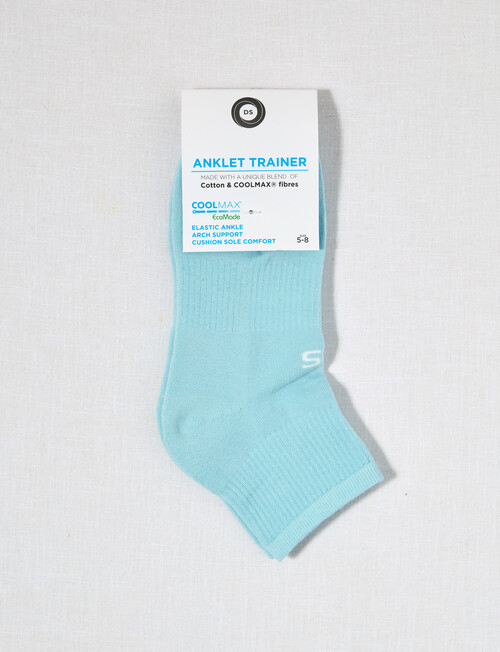DS Socks Athleisure Quarter Crew Sock, Cool Blue product photo View 02 L