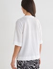Ella J Shell V-neck Top, Ivory product photo View 02 S