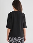 Ella J Shell V-neck Top, Black product photo View 02 S