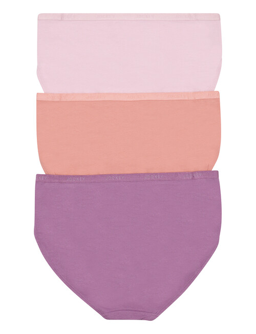 Jockey Woman Everyday Value Hi Cut Brief, 3-Pack, Sentimental Reasons, Pink Salt & Lupine product photo View 02 L