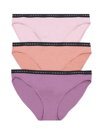 Jockey Woman Everyday Value Bikini Brief, 3-Pack, Sentimental Reasons, Pink Salt & Lupine product photo