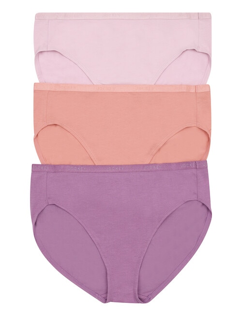 Jockey Woman Everyday Value Hi Cut Brief, 3-Pack, Sentimental Reasons, Pink Salt & Lupine product photo