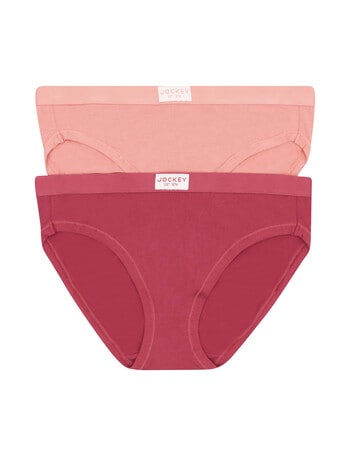 Jockey Woman Comfort Cotton Bamboo Hi Cut Brief, 2-Pack, Archie & Pink Stripe product photo