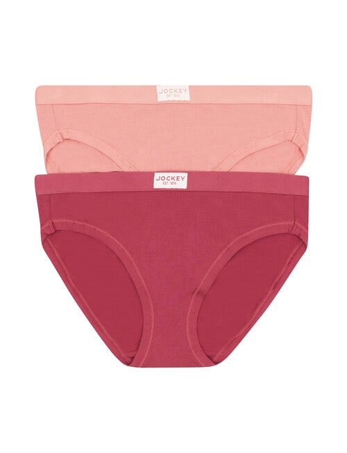 Jockey Woman Comfort Cotton Bamboo Hi Cut Brief, 2-Pack, Archie & Pink Stripe product photo