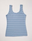 Jockey Woman Comfort Classics Cotton Camisole, Stripe & Dazed Blue product photo View 02 S