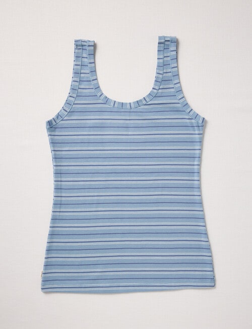 Jockey Woman Comfort Classics Cotton Camisole, Stripe & Dazed Blue product photo View 02 L