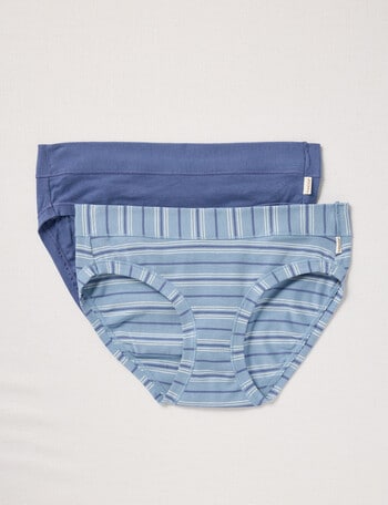 Jockey Woman Comfort Classics Cotton Boyleg Brief, 2-Pack, Stripe & Dazed Blue product photo