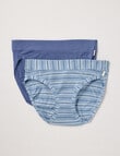 Jockey Woman Comfort Classics Cotton Bikini Brief, 2-Pack, Stripe & Dazed Blue product photo