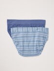 Jockey Woman Comfort Classics Cotton Bikini Brief, 2-Pack, Stripe & Dazed Blue product photo View 02 S