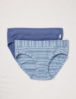 Jockey Woman Comfort Classics Cotton Boyleg Brief, 2-Pack, Stripe & Dazed Blue product photo