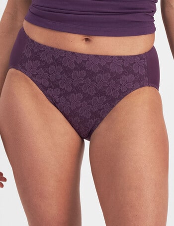 Jockey Woman NRU Lace Hi Cut Brief, Deep Fuschia product photo