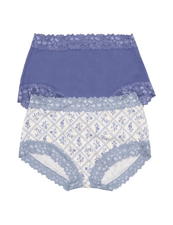 Jockey Woman Paris Cotton Full Brief, 2-Pack, Mosaic & Dark Blue product photo