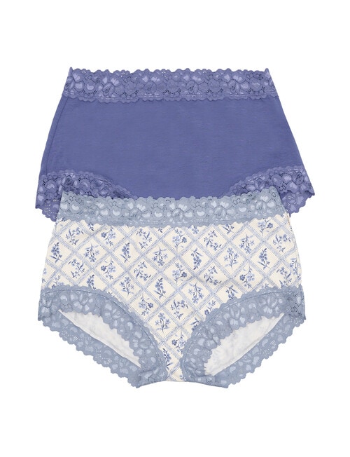 Jockey Woman Paris Cotton Full Brief, 2-Pack, Mosaic & Dark Blue product photo